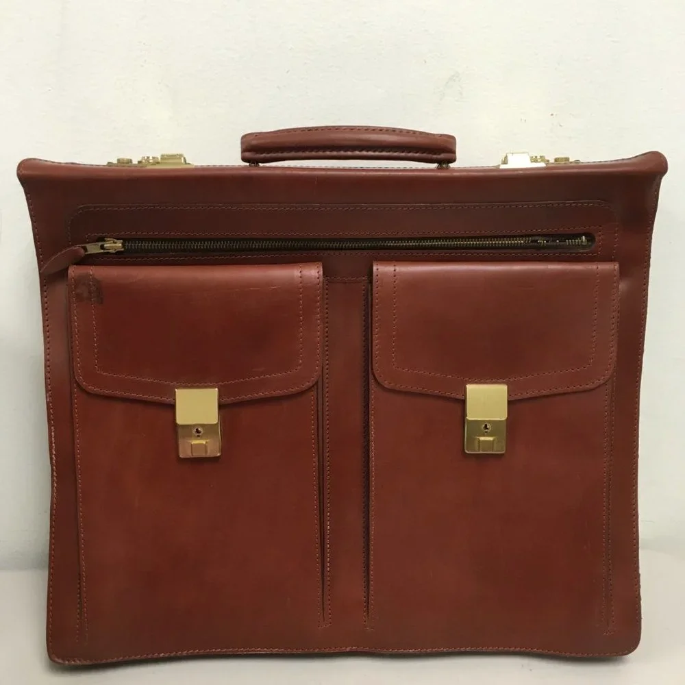Vintage Swaine Adeney Brigg leather Briefcase Document Case custom made England